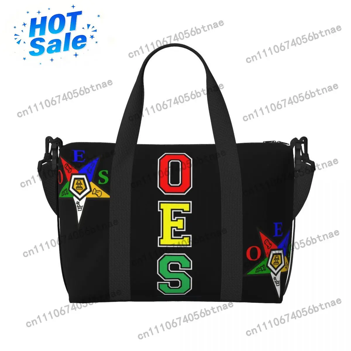 Custom Oes Order Of The Eastern Star Beach Tote Bag Women Sistars Large Compartment Beach Gym Travel Bags