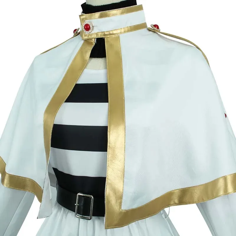 Anime Cosplay Elf Dress Frieren Cosplay Costume Full Set White Cape Skirt Uniform with Pantyhose Ears for Halloween Party