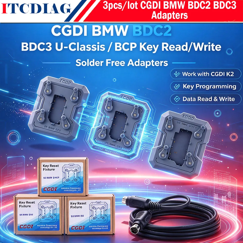 3pcs/lot CGDI For BMW BDC2 BDC3 U-Chassis BCP Key Read Write Fixture 3pcs Solder-Free No Welding For CGDI K2 A2 Fixture Only