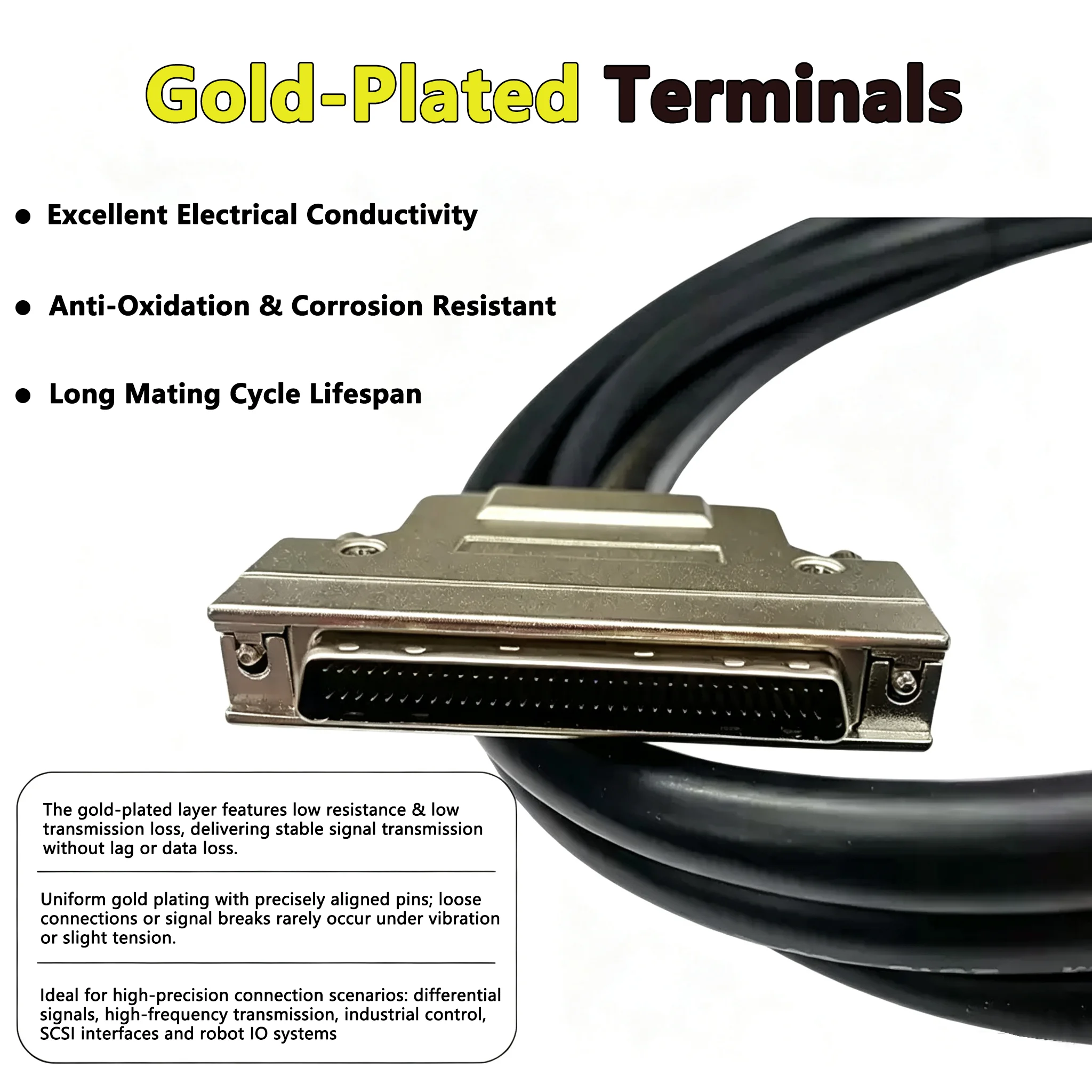 SCSI Cable JRM18 Special IO Cable for FANUC Robot, Honda HPCN68 Female to HPDB68 Male Signal Cable