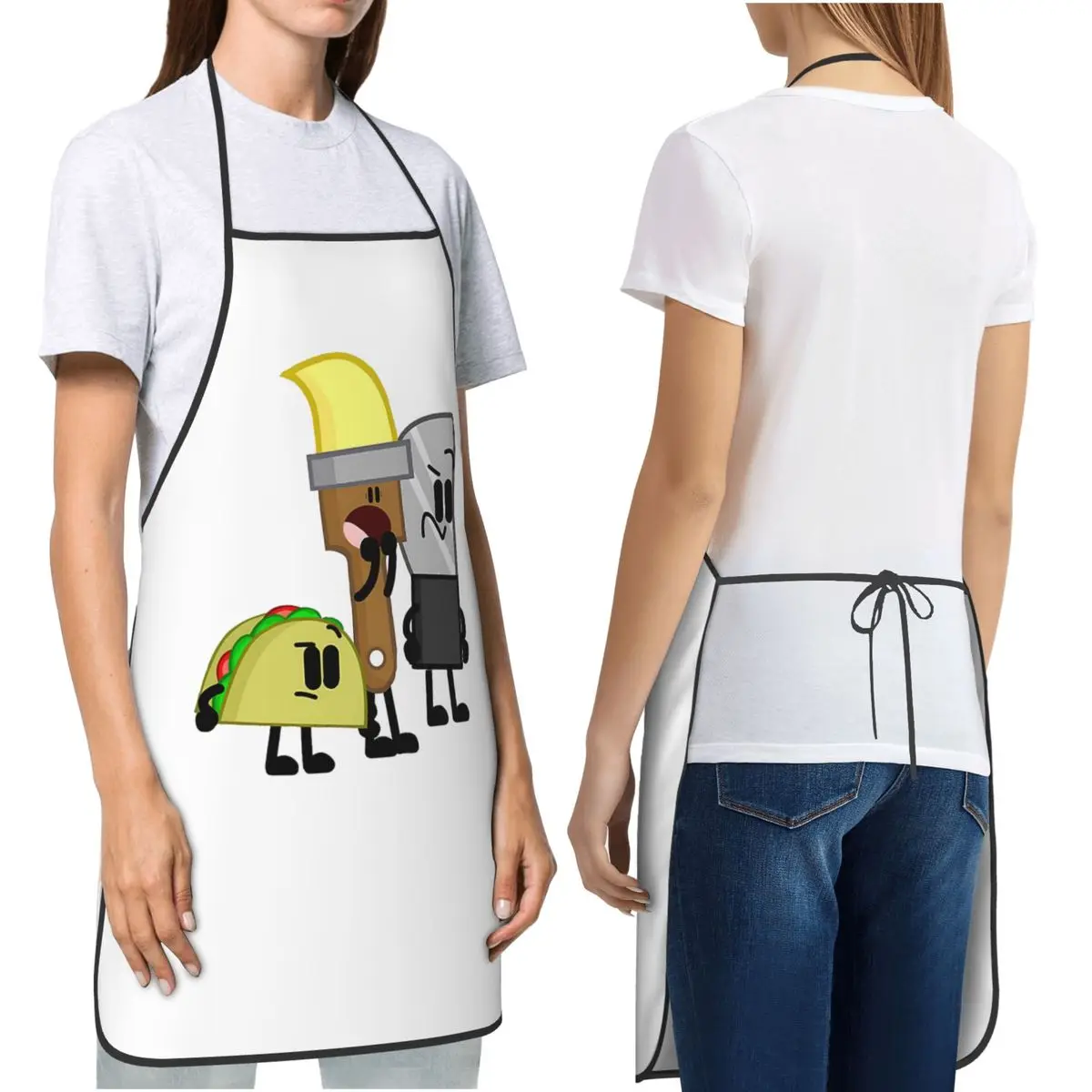 

BFDI Inanimate Insanity, фартук для всех персонажей шеф-повара для приготовления пищи, выпечки, нагрудник для уборки кухни, передник для женщин и мужчин, живопись