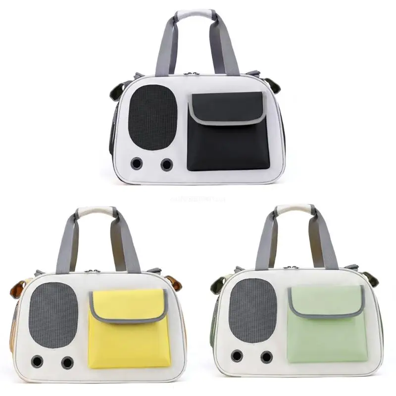 

Pet Carriers Bag Spacious Storage Puppy Bags Outgoing Outdoor Travel Pet Handbag with Mesh Window Dropship