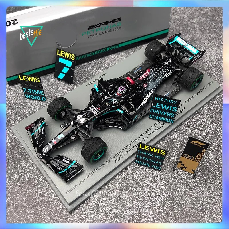 spark car model Mercedes ben Hamilton 2020W11 1/43 F1 race car 7 Crown Kings cars model room ornament  boy collection toy gift