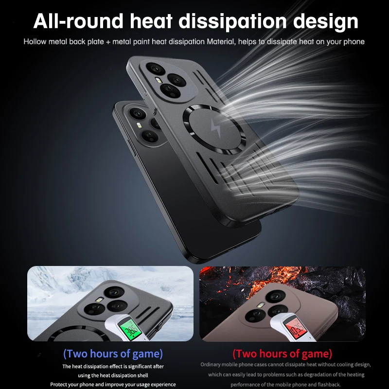 Magsafe magnético de carregamento sem fio ultra fino dissipação de calor à prova de choque caso de telefone para honra 400 x60 x70 magia 6 7 pro lite