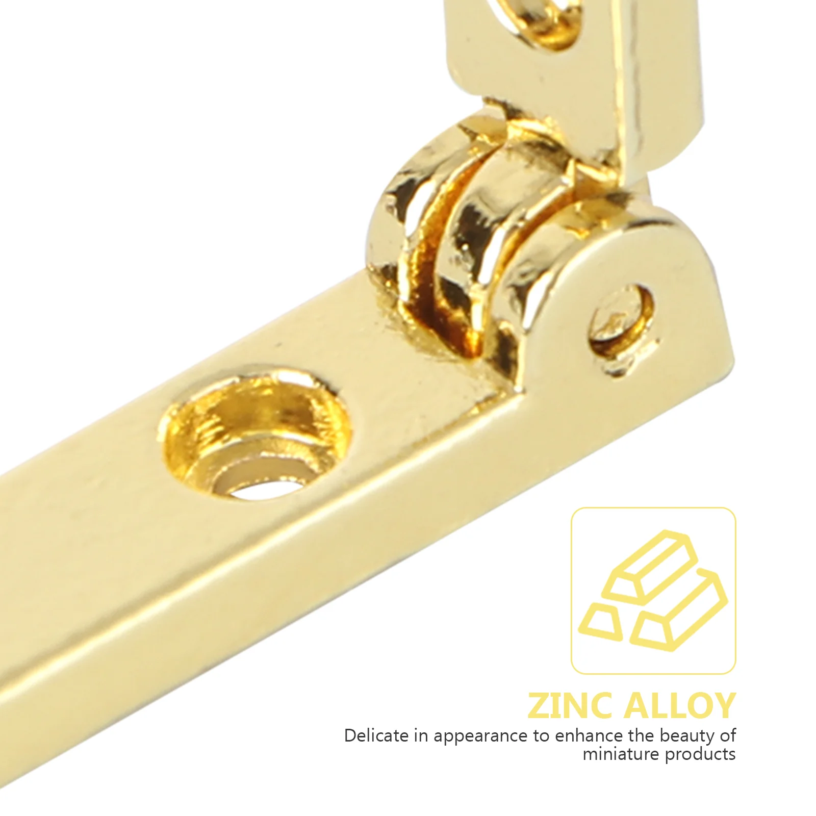 10 Pcs Piano Hinge Jewelry Boxes Seven-letter Kitchen Cabinet Hinges Golden Zinc Alloy