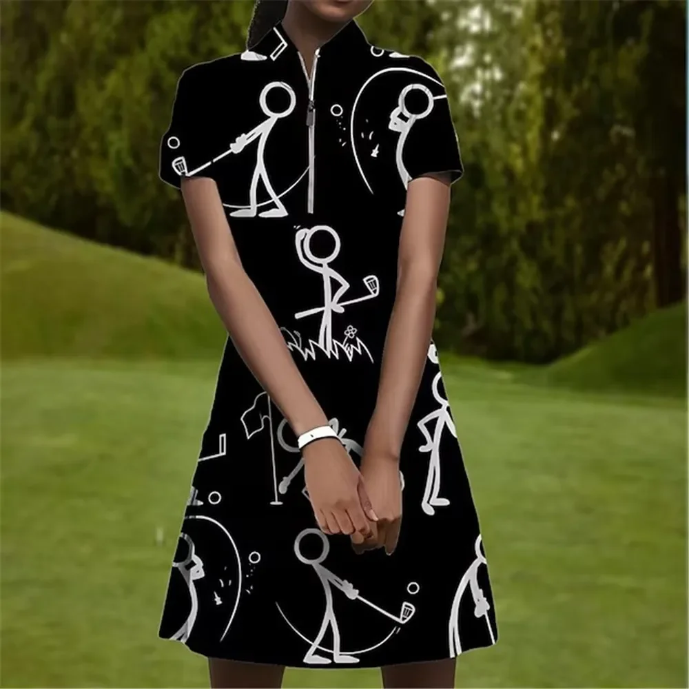 Golf Women's Tennis Dress Dress Breathable Short sleeve Quick Dry Moisture Wicking Tennis Outfit Tennis Clothing Stripes Summer