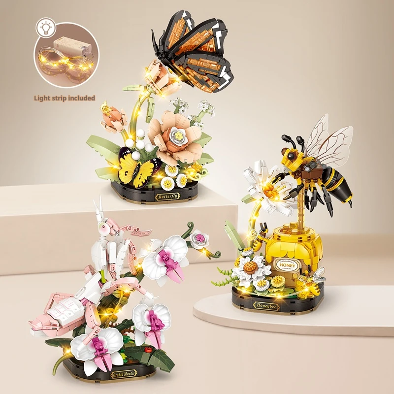 LOZ Glowing Insect Series Building Blocks DIY Mini Model Home Decor Gift Adult Birthday Gift