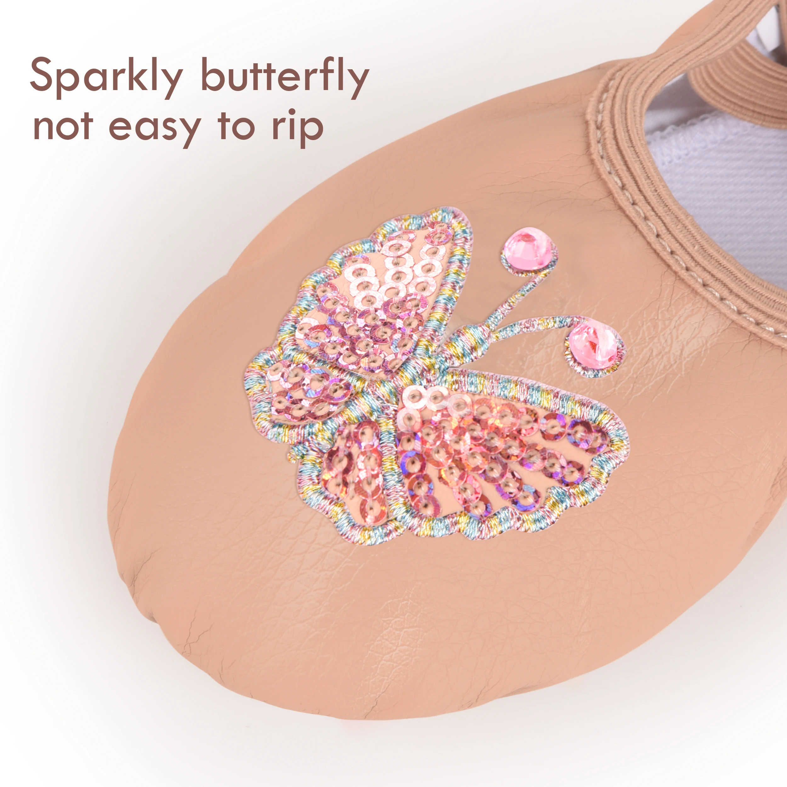 Girls Ballet Leather Shoes Split-Sole No-Tie Yoga Slippers for Dancing(Toddler/Little Kid/Big Kid)