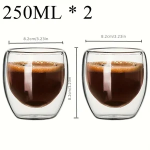 Double Wall Glass Cup Transparent Thermal Isolation Made by Hand Drink Mini Tea Cups 10 Main Sales Whiskey Cup - №5