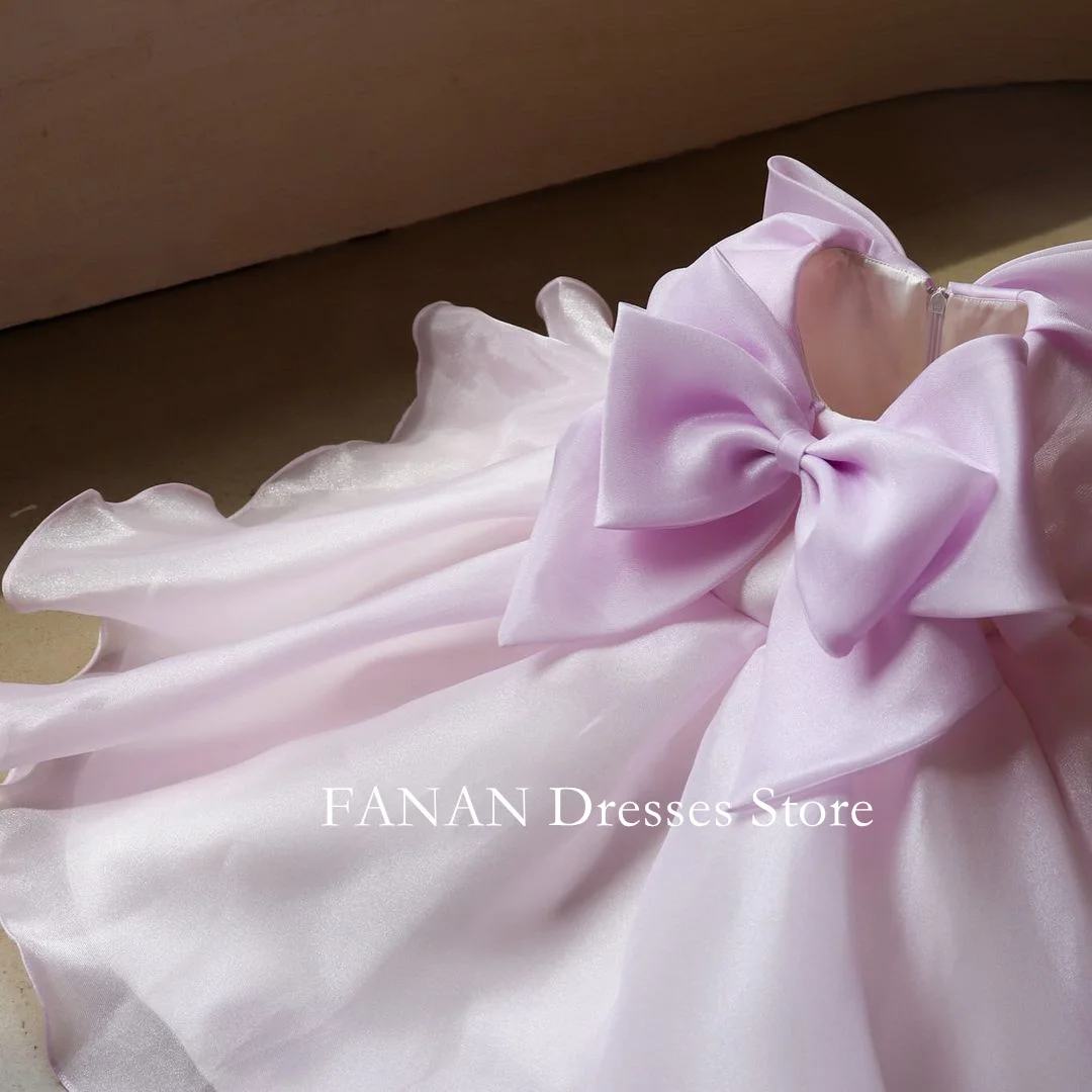 

FANAN Pretty Flower Girl Dresses Simple Bow Customized Princess Organza Ball Gown For Kids Birthday Party First Communion Dress