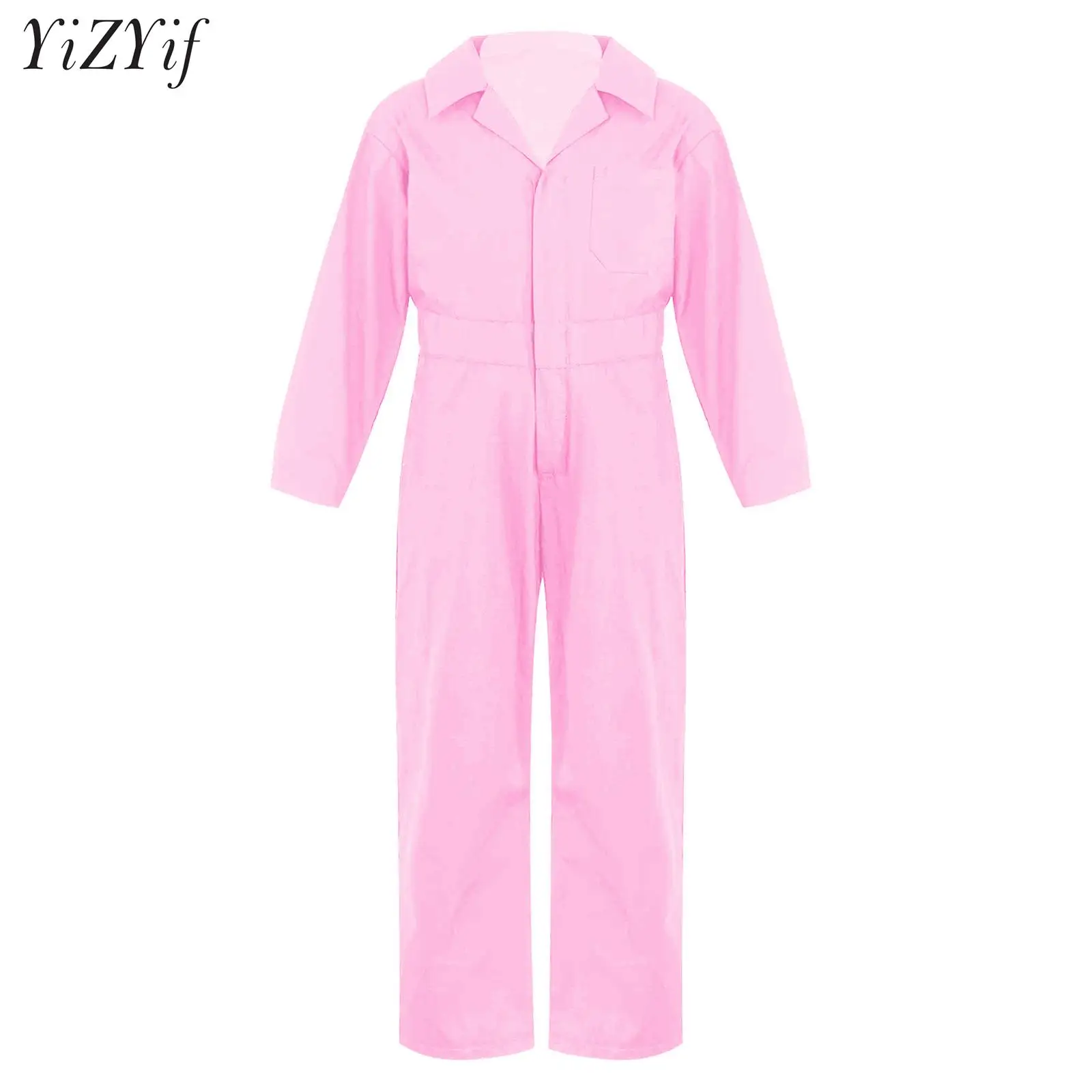 Kids Boys Mechanic Boiler Costume Coverall Cosplay Flight Suit Jumpsuit Halloween Party Dress Up Hip Hop Modern Dance Outfits