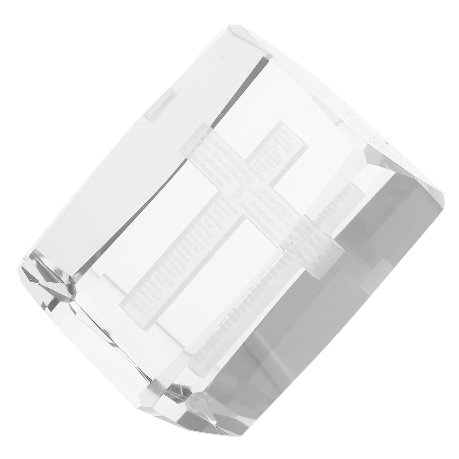 

Crystal Religious Crucifix Elegant Tabletop Ornament Home Decor Light Refraction Warm Ambiance Sacred Symbol Peace Blessings