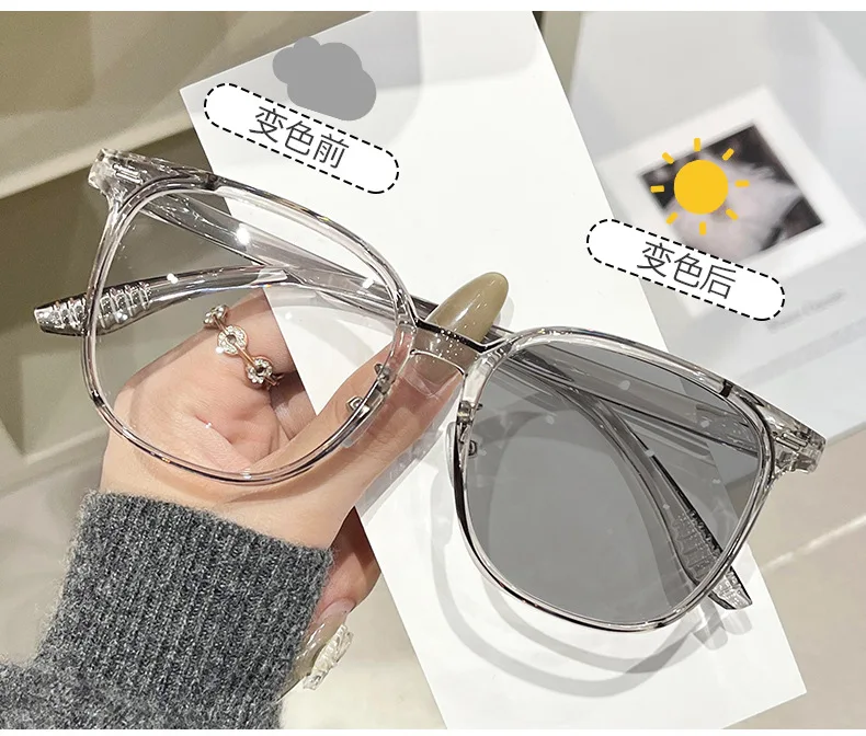 Photochrome Myopie-Brillen 0~-6.0 Neutral Anti-Blaulicht Schutzgläser, die bei Sonnenlicht ihre Farbe ändern können – Detail 11