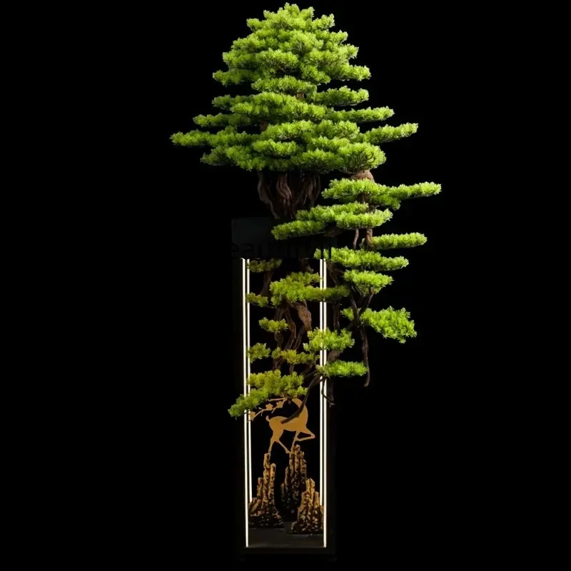 

D176 Simulated welcoming pine, artificial tree, green plant, floor-standing ornaments, hotel club door decoration pine tree