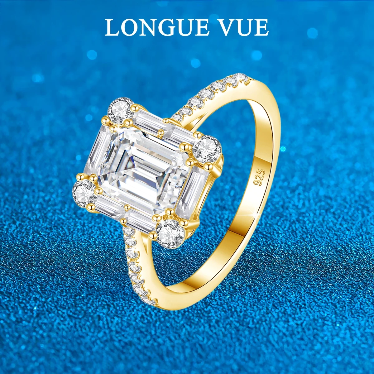 

2 карата изумрудной огранки, настоящие кольца с муассанитом для женщин, 6*8 мм, цвет D, лабораторный бриллиант, обручальное кольцо из стерлингового серебра 925 пробы с сертификатом