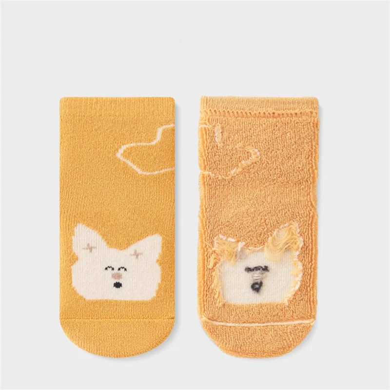 Lawadka 3Pairs/lot Newborn Baby Socks For Boys Girls Winter Thick Warm Toddler Home Floor Sock Soft Children\'s Socks Non slip