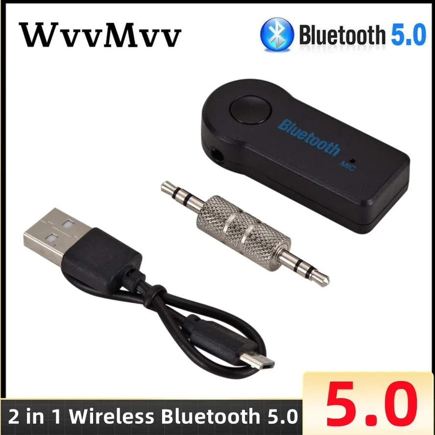 

AUX Car Bluetooth Receiver 3.5mm Socket 5.0 Wireless Bluetooth Adapter Audio Converter Mobile Phone Headphone Hands-Free Stereo