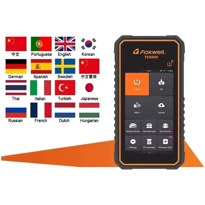 Foxwell TS5000 TPMS Bluetooth Programming Tool Tire Pressure Monitoring System Diagnostic Machine for Car Diagnostic Scanner