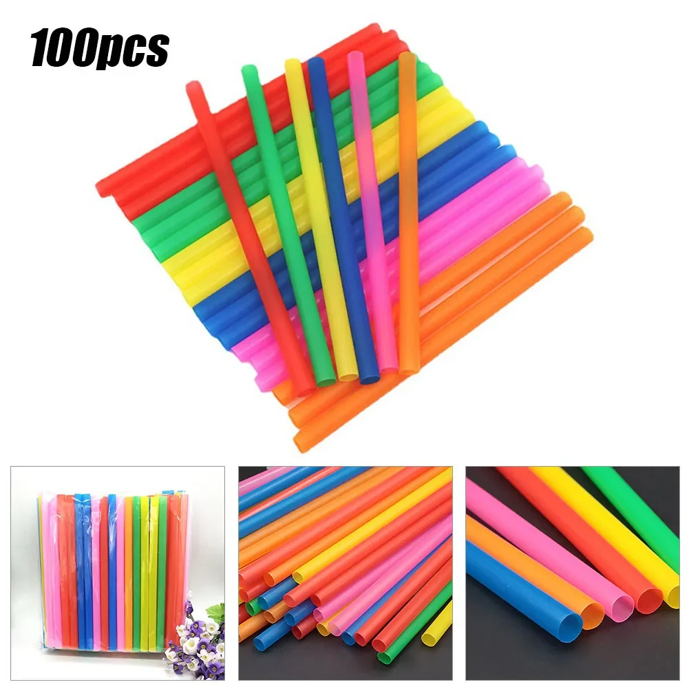 

100pcs 210x11mm Straws Big Milkshake Straw Smoothie Straws Beverage Thick Straw For Boba Tea Milkshake Bar Accessorie Set