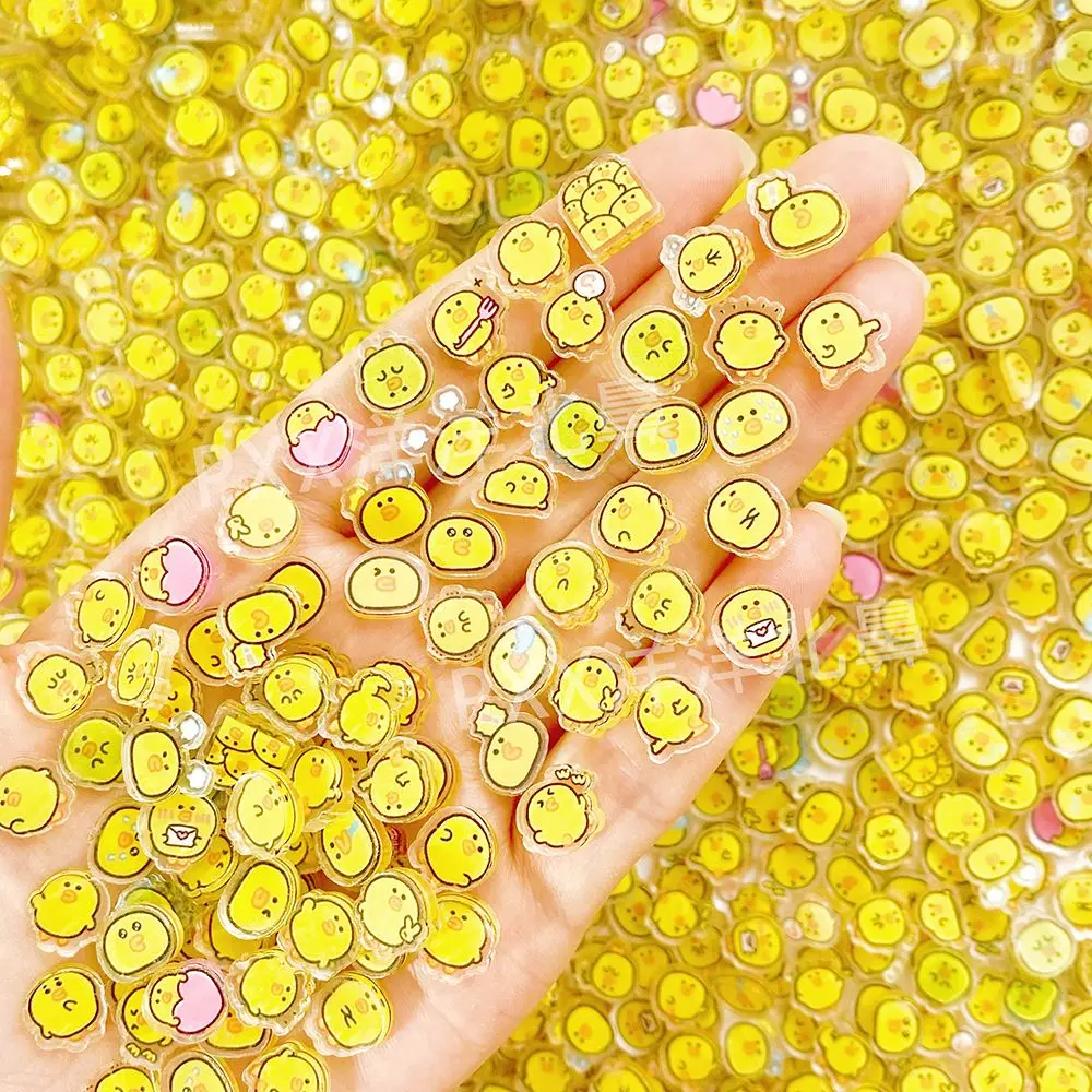 

50pcs Mixed Cute Yellow Chick Acrylic Cartoon Chick Stickers Waterproof DIY Album Notebook Phone Case Decoration Birthday Gift
