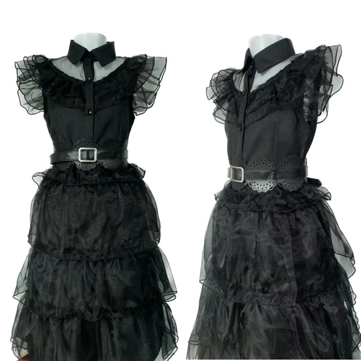 

Halloween Wednesday Addams Dance Dress – Kids & Adult Black Matching Cosplay Set for Family