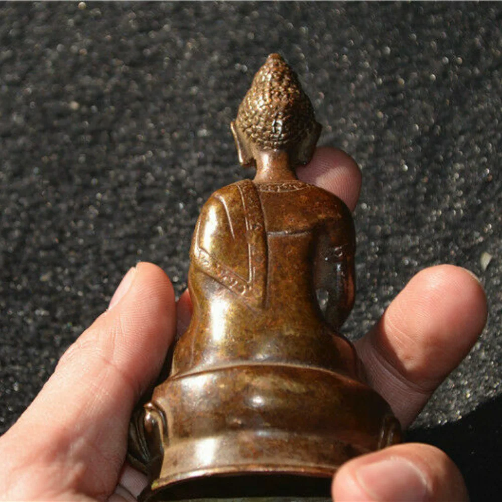 Alte tibetische Bronze Buddhismus Apotheker Rulai Buddha Statue