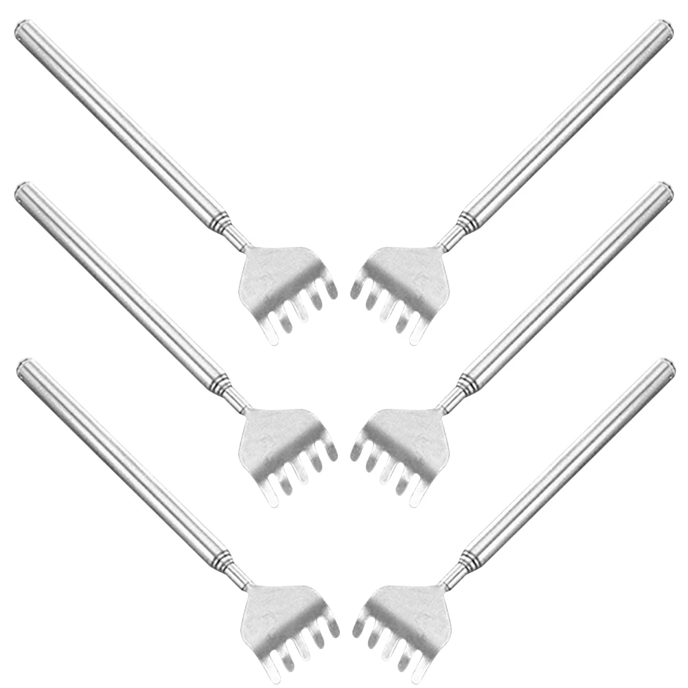 

6Pcs Telescoping Back Scratcher Stainless Steel Retractable Scratch Tool for Itchy Back Portable Body Massager Long Handle