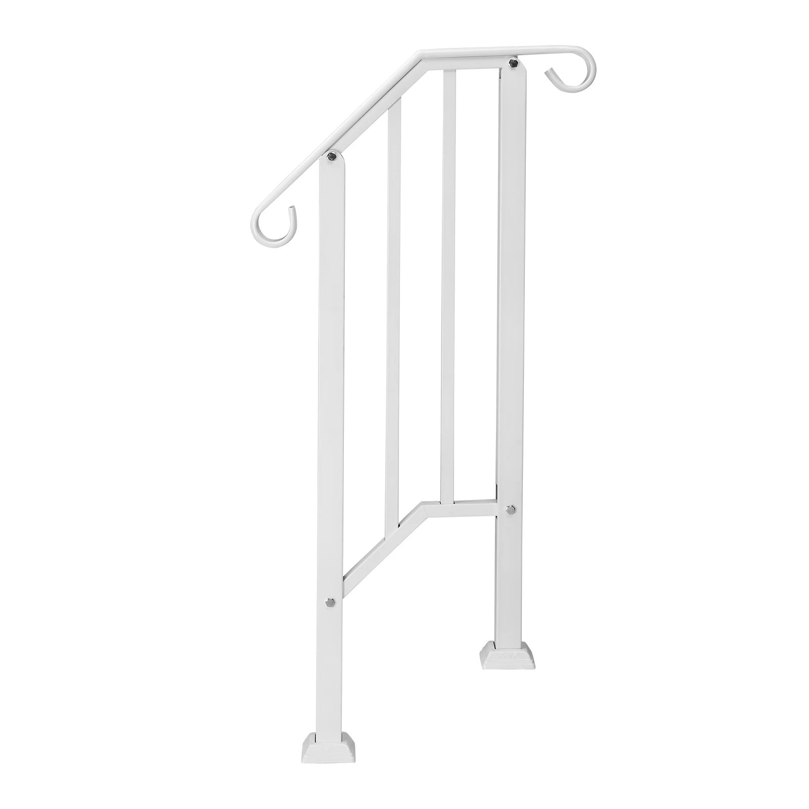 

Handrails for Outdoor Steps, Iron Handrail Fits 1 Step, Transitional Handrail with Installation Kit, White, Single-Step Design