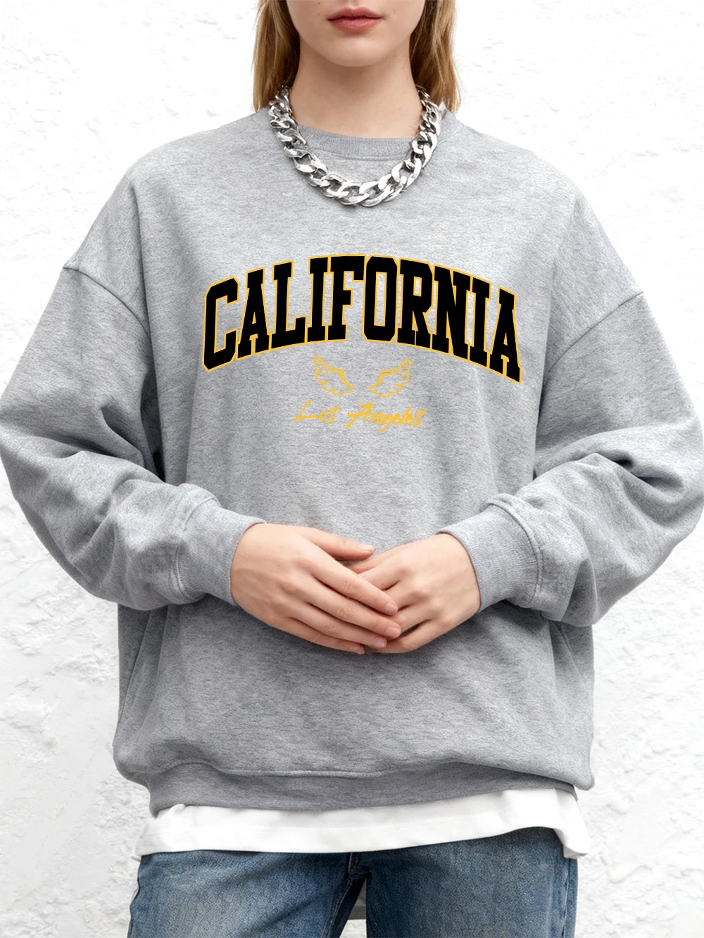 캘리포니아 로스앤젤레스 프린팅 스웨트셔츠 여성용 겨울 루즈 후드티 플리스 따뜻한 조거 탑 기본 편안한 스포츠웨어