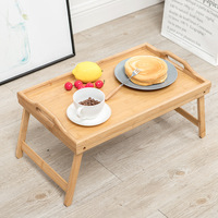 2025 New Lazy Folding Table Multi Functional Portable Bamboo Tray Home Bedroom Wooden Tray Bamboo Simple Computer Small Table