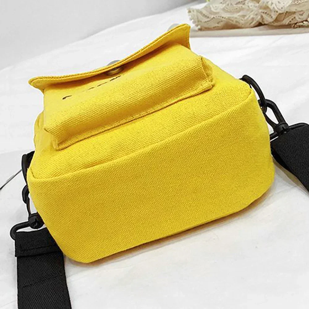 Petit sac messager en toile pour femme, sac à bandoulière pour fille, sac à main en coton pour étudiants, sacs à main féminins avec lettre, mode