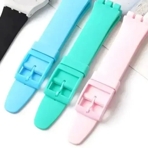 12mm 16mm 17mm 19mm 20mm Rubber Strap for Swatch Watch Strap Colorful Silicone Bracelet Sport Replacement Wrist Band Accessories