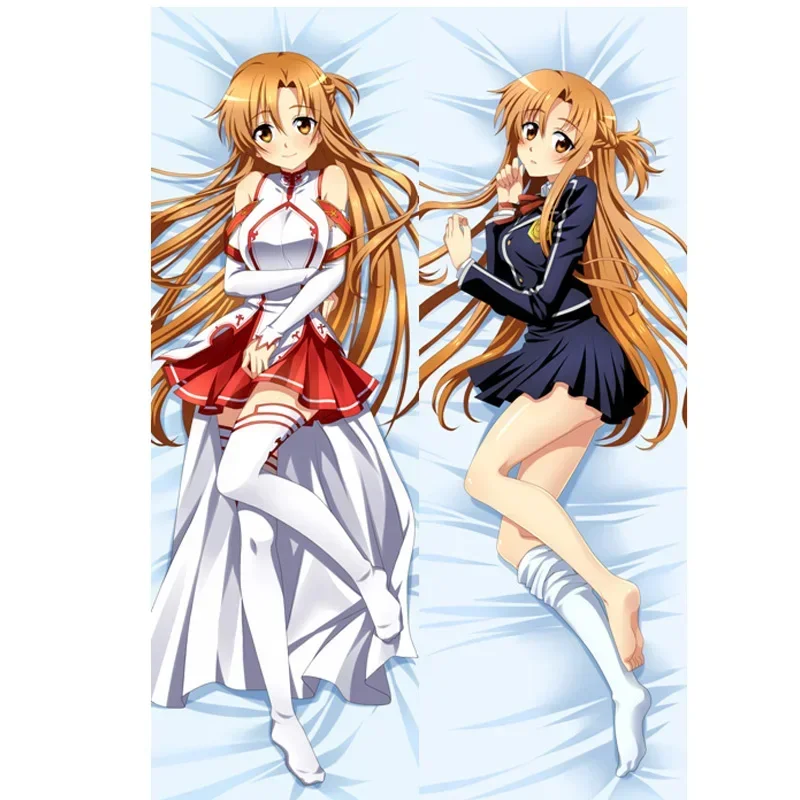 

Anime Waifu Yuuki Asuna Double Sided Pillow Case Sword Art Online Dakimakura Otaku Hugging Body Decorative Kirito Pillowcase