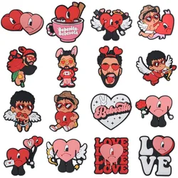 Bad Bunny Valentine's Day Shoe Charms Love Shoe Decorations Clogs Wristband Accessories Women Men Couple Festival Party Gifts