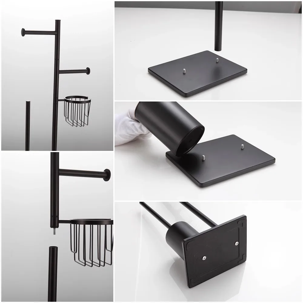 Toilet brush Floor paper towel holder Household bathroom waterproof toilet paper roll paper vertical integrated storage rack