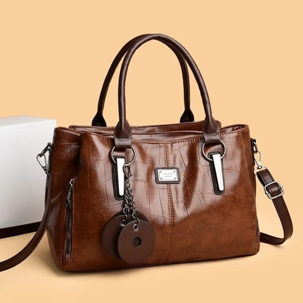 Chic Womens Shoulder Bag Large PU Leather Messenger Purse Versatile Crossbody Handbag Casual Fashion Tote Commuter Satchel