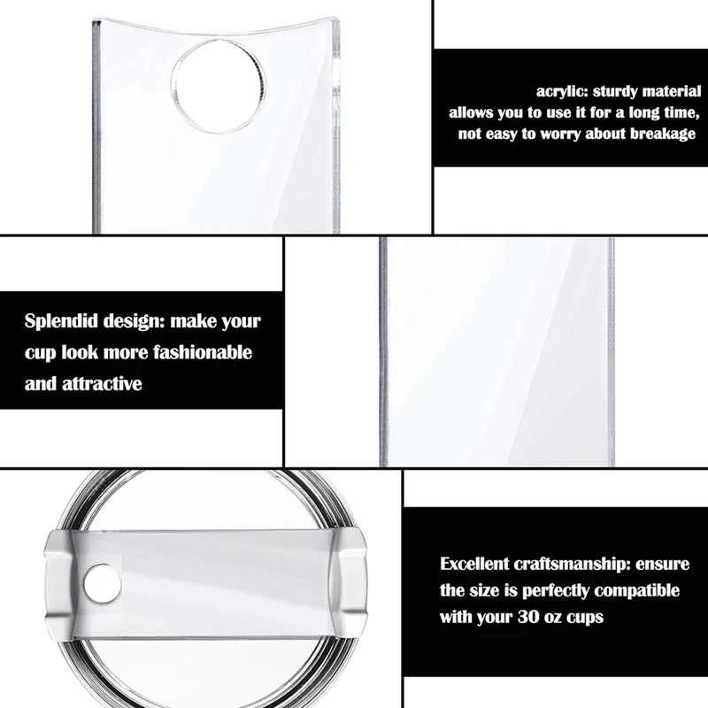 30PCS Sublimation Acrylic Name Plates Holder For Stanley-ABSW