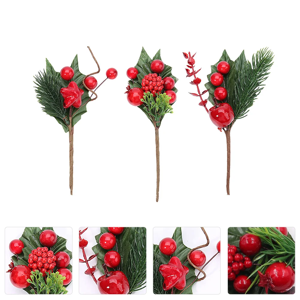 

1Set Simulated Berry Bouquet Red Plastic Eco-Friendly Unique Novel Christmas Holiday Wedding Decoration Props Photo Props
