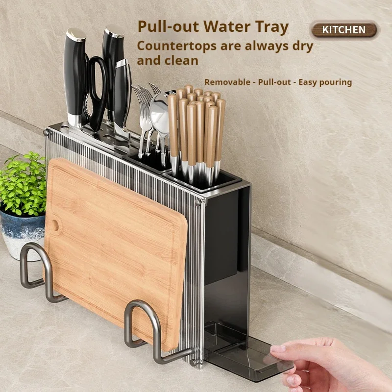 New Kitchen Organizer-Knife Block Holder, Utensil & Cutlery Caddy, Space-Saving Accessories Kitchen Accessories Organizer