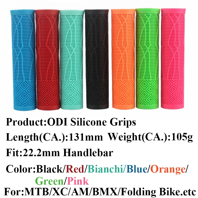 ODI MTB Bike Grips Cycling Bicycle Handlebar Grips Ultra-light Antiskid Soft Silicone Bike Handle Grips Cover Bicycle Bar Plug