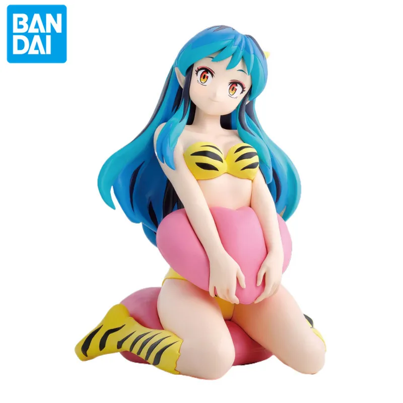 Bandai Genuine Anime Lucky Boy Ram Cute Girl PVC 13cm Character Scene Hand Figure Ornament Model Toy Gift Doll Collection