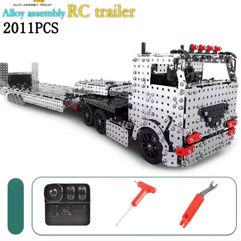 Tuerca de tornillo 3D de Metal, bloque de construcción, juguete de montaje eléctrico para niño y adulto, vehículo de ingeniería de tanque RC, juguete de alta dificultad para niños