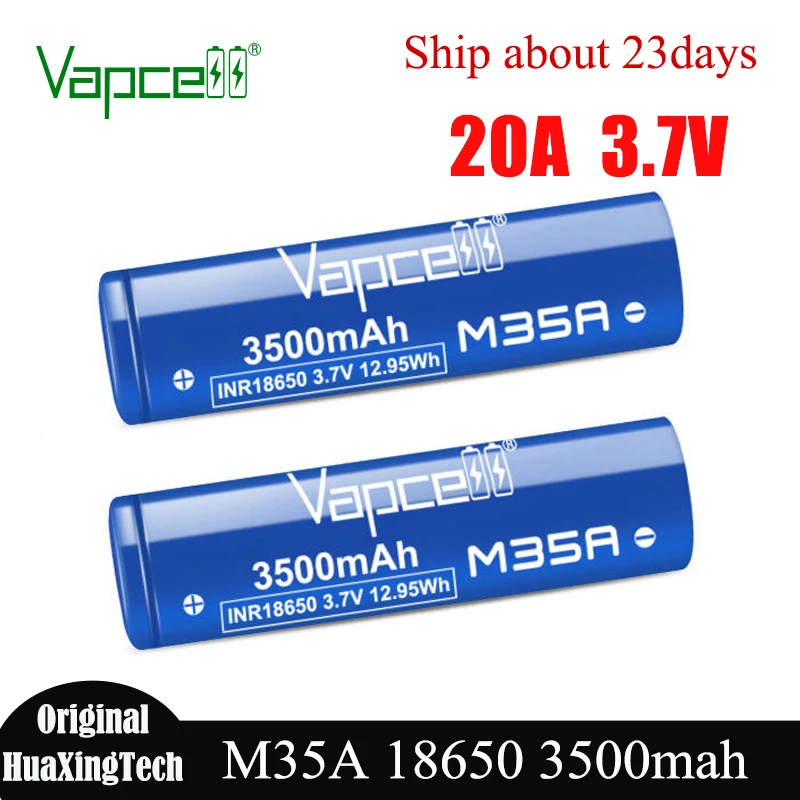 Batería Original Vapcell 18650 M35A 3500mah 20A 3,7 V baterías de litio recargables de alta capacidad 18650 celda de iones de litio para linterna