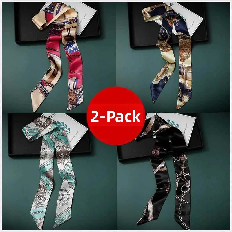 

Весенне-осенний тонкий длинный шарф, женский декоративный шелковый платок для сумки, модный универсальный легкий квадратный шарф-пояс