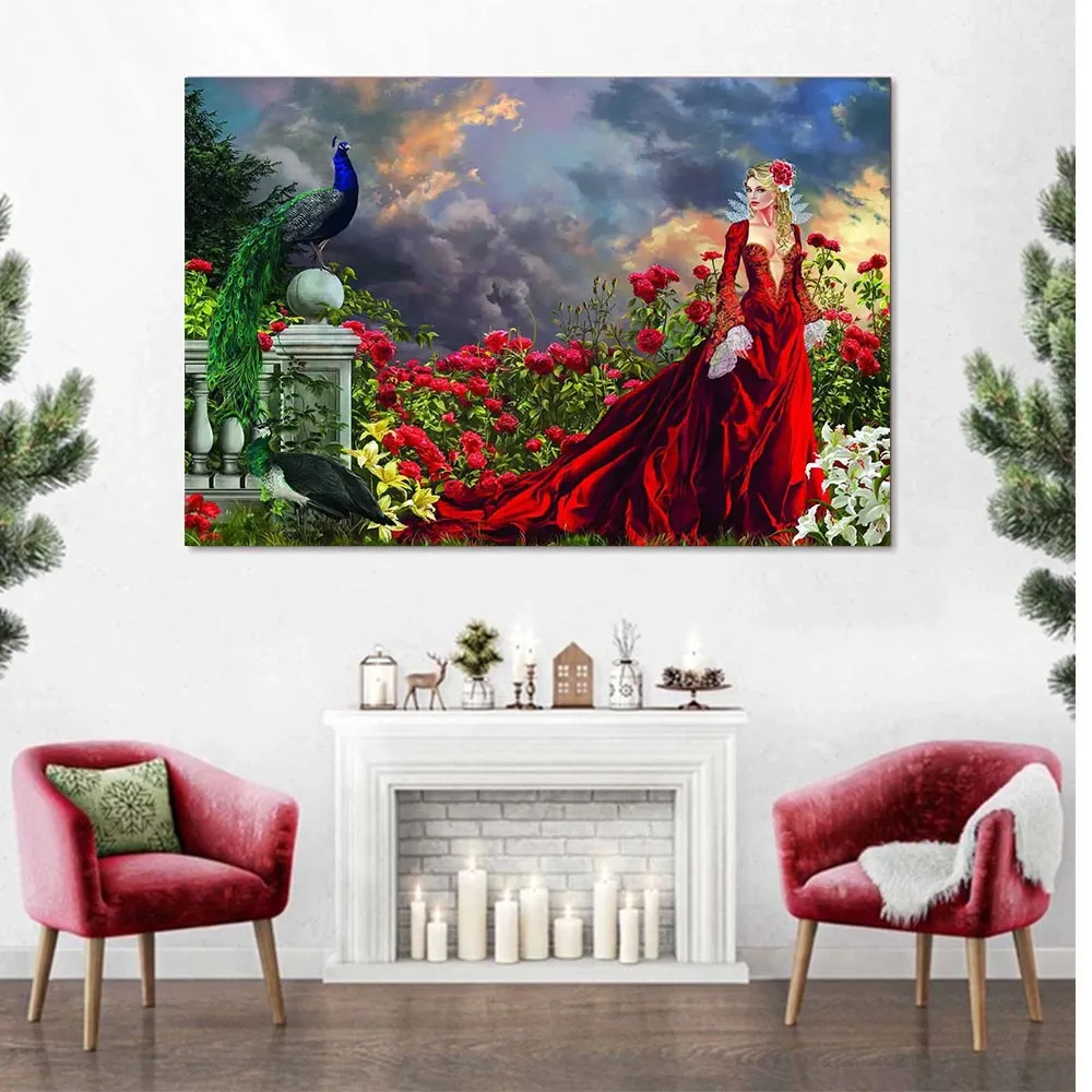 

Beautiful Princess Canvas Painting Abstract Modern Nordic Posters Prints Wall Art Picture For Living Room Home Decor No Frame