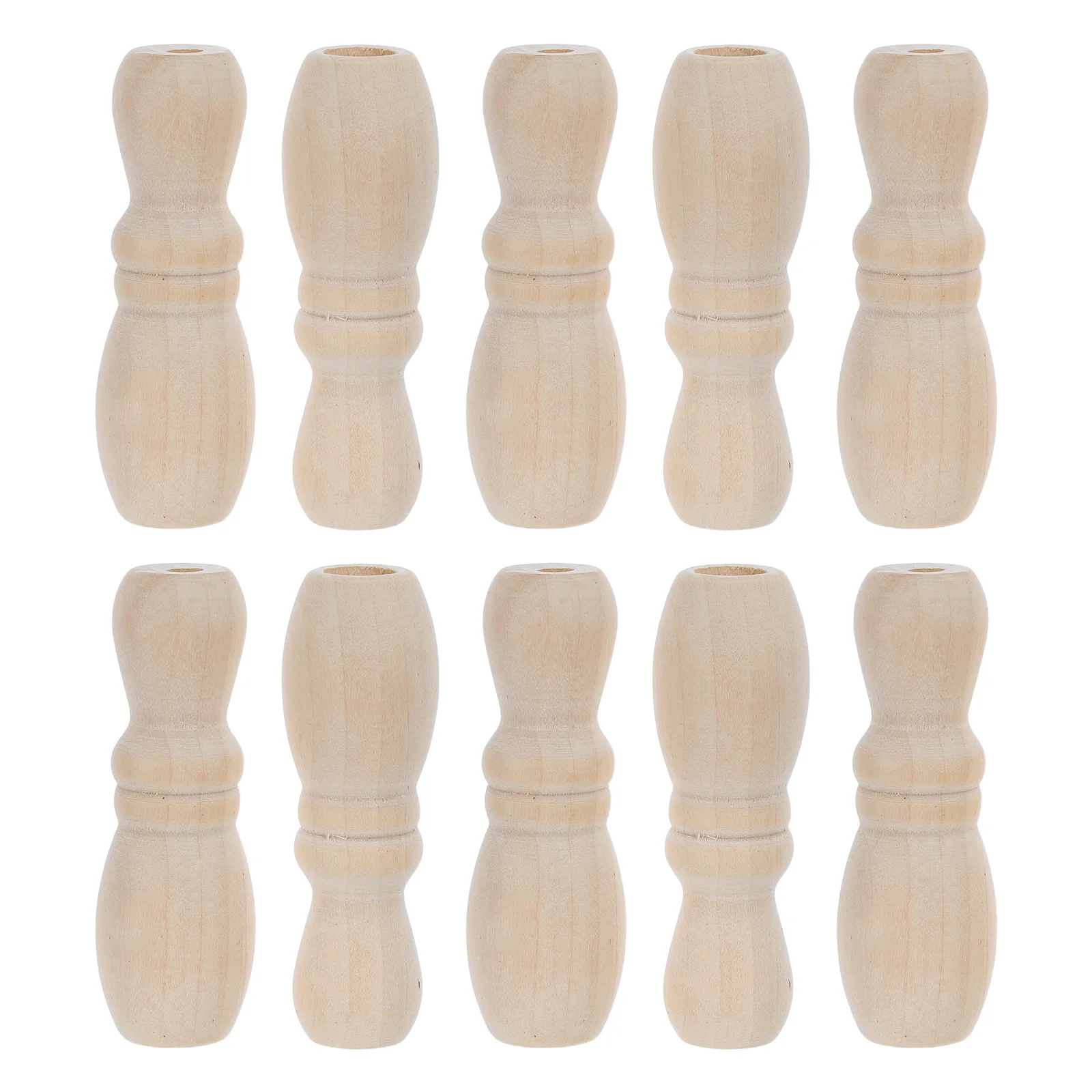 

10Pcs Wood Window Blind Knobs Wooden Cord Pull Tassels Knobs Vase Shape Smooth Finish Blind Hanging Cord Handles