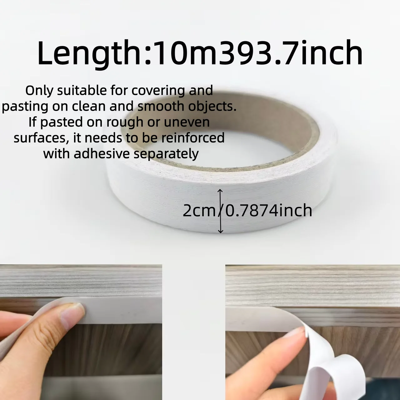 1PC 10mx2cm Self-adhesive PVC Edge Banding,home Decoration Sticker,suitable for Edge Banding of Wooden Kitchens,furniture
