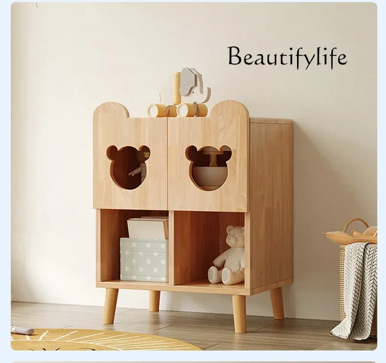 Solid wood wardrobe, small bedroom, household low wardrobe, cute bear wardrobe, environmentally friendly material