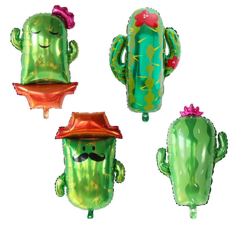 Tropical Plant Coconut Tree Cactus Balloon Earth Day Green Theme Decoration Supplies Children Birthday Party Gifts