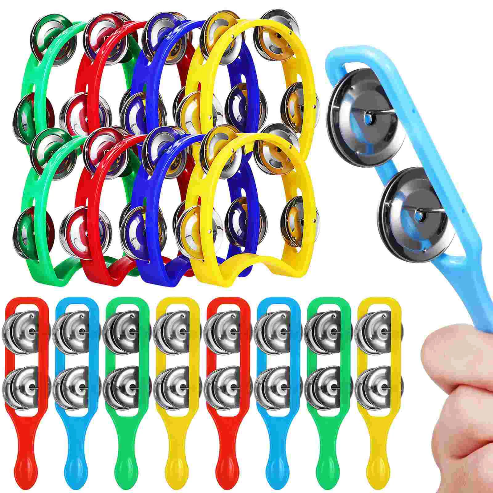 

16 Pcs Children's Toys Orff Musical Instrument Hand Bells Pieces Percussion Tambourine for Kids